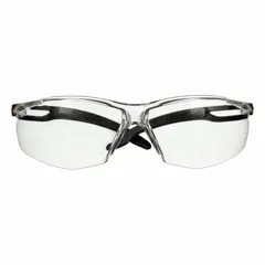 Frameless safety glasses with a clear frame and clear Scotchgard™ Anti-Fog lenses featuring Advanced Anti-Fog properties. Adjustable comfort-fit design for use in industrial environments requiring eye protection against airborne particles and impact hazards.