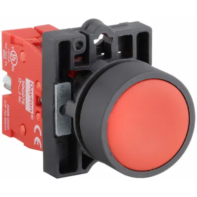 Dayton Flush Push Button Operator: Non-Illuminated, Flush Profile, Non-Metallic - Flush-Mount Push Buttons