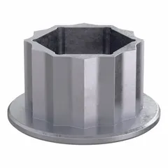 Aluminum protective cap designed for 21 mm box end diameter, box end spanner applications. Features an 18 mm wrench size and is intended for use with spanner screws. Used to cover fastener heads in hygienic environments to reduce contamination risks.