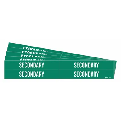 BRADY Secondary Adhesive Pipe Marker - Secondary Adhesive Pipe Markers