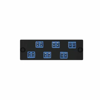 PANDUIT Fiber Optic Adapter Panel: Single Mode, OS2, 6 Fiber Ports, LC, UPC, Duplex - Fiber Optic Adapter Plates