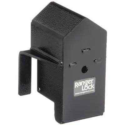 RANGER LOCK Padlock Guard with Lock: Steel, Black, 5 in Guard Lg, 6 1/2 in Guard Wd - Padlock Guards with Lock