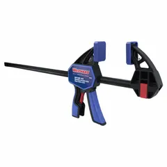 This dual-function tool serves as both a clamp and a spreader, with a max jaw opening of 18 in and a working range of 7-1/2 in to 25-9/16 in. The 3-1/4 in throat depth accommodates medium-duty assembly and repair tasks in woodworking, metalworking, and general fabrication.