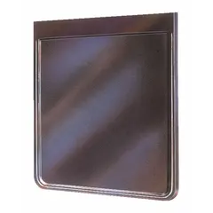 Rubber mud flap for front wheel position on heavy-duty vehicles. Measures 26 in height, 24 in width, 3/8 in thickness. Black color. Reduces road spray and debris from front wheels.