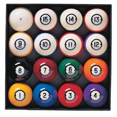 BRUNSWICK BILLIARDS Billiard Ball Set: 10 in Overall Wd - Billiard Ball Sets & Triangle Racks