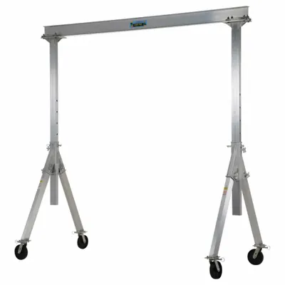 VESTIL Adjustable Gantry Crane: Fixed Span, Adj Ht, 2,000 lb Load Capacity, Aluminum - Fixed-Span Gantry Cranes