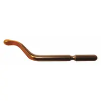 TiN-coated high-speed steel heavy-duty deburring replacement blade for brass. Right-hand/left-hand configuration. Used in machining and fabrication to remove burrs and sharp edges from brass workpieces