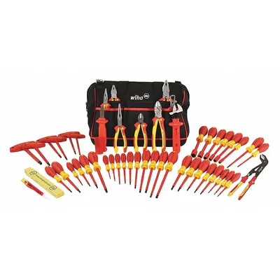 WIHA 32874 Insulated Tool Kit, 50-Piece Set with Tool Bag - Tool Sets with Tool Bag