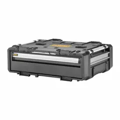 Steel tool drawer with Auto-Latch latch system for secure closure. Measures 25 3/8 in W x 18 1/2 in D x 5 11/16 in H. Suitable for organized storage and transport of tools and accessories in construction, maintenance, and industrial settings.
