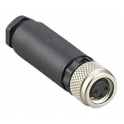 IFM Circular Connector: A Coded, 3 Socket, M8 Female Thread with Straight Connection - Field-Wireable M8 Circular Connectors
