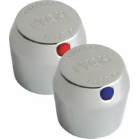 Handle: Chicago Faucets, Knob Handle, Use with Hot/Cold Water Temp, Metal, Mixing Valve Not Included (MPN 665-PRJKCP)