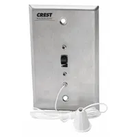 This pullcord station operates on 12-28V and is designed for use in healthcare call systems. It features a white finish and is FDA listed. The station is activated by pulling a cord to signal for assistance, suitable for integration into nurse call systems in hospitals and similar facilities