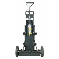 Cylinder cart designed for transporting and filling 2216 psi low pressure SCBA cylinders. Maximum pressure rating of 2,216 psi. Height of 41 inches. Suitable for use in industrial safety, firefighting, and confined-space operations requiring portable breathing air supply