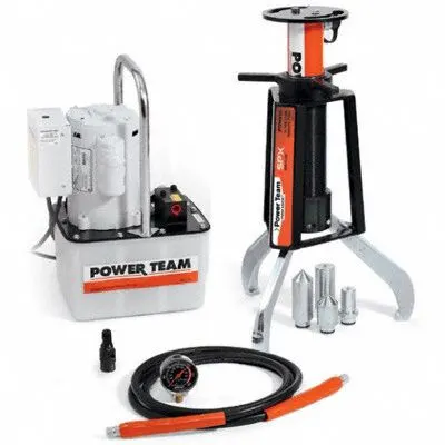 POSI LOCK Hydraulic Ram Puller: 5 ton Capacity with Attachments - Caged Ram Pullers