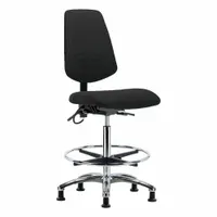 ESD Task Chair: Fabric, Armless, Ht Range 26 1/4 in to 36 in, 18 1/2 in Seat Wd, 17 in Seat Dp (MPN BR-ESD-FHBCH-MB-CR-T0-A0-CF-EG-ESDBLK)