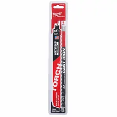Pack of 5 reciprocating saw blades for cutting thick metal. Each blade is 9 inches long and 0.05 inches thick, designed for straight cuts in metal fabrication, demolition, and maintenance applications.
