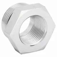 This rigid straight steel adapter connects a female NPTF port to a male ORB fitting. It is used in hydraulic systems to join components with different thread types, providing a leak-resistant connection in fluid power circuits