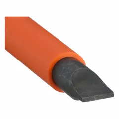 Insulated slotted screwdriver with a 5/16 in tip size and 11 in overall length. Features a cushion grip handle and a steel shaft. Suitable for working on live electrical circuits up to 1000 V AC, commonly used for terminal screws in panels and junction boxes.