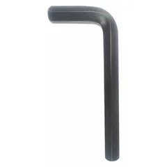 L-shaped hex key with two tips, 17 mm metric tip size, short length. Made of alloy steel with black oxide finish. Used for tightening or loosening hex socket screws and bolts in machinery, automotive, and equipment maintenance.