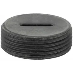This brush holder cap secures and protects the carbon brushes inside compatible saws. It ensures proper brush contact with the commutator, maintaining motor performance and preventing electrical arcing. Suitable for use as a replacement part in chop saws, cut-off machines, and cold saws.