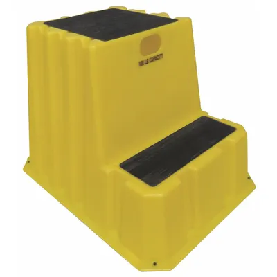 DPI NTXST-2-14 Box Step Stool, 2 ft Height, 500 lb Capacity, Yellow Plastic - Box Step Stools