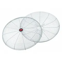 This steel fan guard set includes one front and one rear section for complete blade enclosure. The powder-coated gray finish resists corrosion. Suitable for use with industrial and ceiling fans to help prevent accidental contact with moving parts.