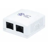 MONOPRICE Surface Mount Box: Keystone, Keystone Wall Mount, 2 Ports, White, Wall Mount, 7091