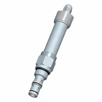 Screw-in pressure control cartridge valve with screwdriver adjustment. Fits C10-30 cavity. Steel body with nitrile seal. Used in hydraulic systems for pressure regulation in mobile and industrial equipment