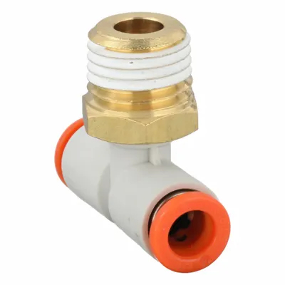 SMC KQ2T07-35AS Push-Fit Tee Fitting, 1/4 in OD x 1/4 in OD x 1/4 in Pipe, White - Polybutylene & Brass Tube Fittings