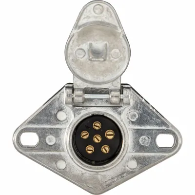 BUYERS PRODUCTS TC1006 6-Way Steel Trailer Electrical Connector with Spring - Fleet and Vehicle Maintenance