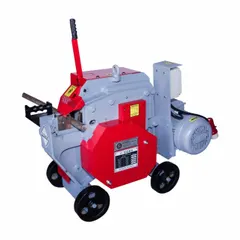 Stationary corded rebar cutter and bender with a 6 1/2 in blade diameter and maximum speed of 1,400 RPM. Cuts rebar up to #10 size. Width 22 in. Used for cutting and bending rebar in concrete reinforcement and construction applications.