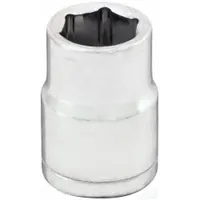 WESTWARD Socket: Metric, 3/8 in Drive Size, 10 mm Socket Size, 6-Point, Std, Chrome, 1 in Overall Lg