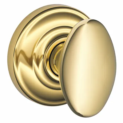 SCHLAGE F10 SIE 605 AND Passage Knob Lockset, Brass, Siena Style - Passage Knob Locksets