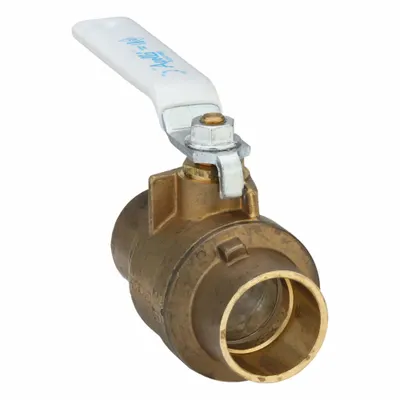 APOLLO Manual Two-Way Ball Valve: 1 1/2 in, Brass, Straight, Sweat x Sweat - Brass Ball Valves
