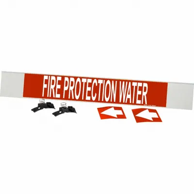 BRADY Fire Protection Water Fiberglass Carrier Mounted Pipe - Fire Protection Water Fiberglass Carrier Mounted with Strapping Pipe Markers