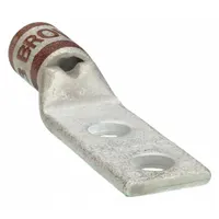Compression Lug: For 2 AWG, Stranded Wire, 1/4 in Stud Size, Std, Copper Barrel