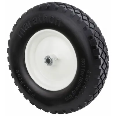MARASTAR Flat-Free Wheel: 15 1/2 in Wheel Dia., 3 1/2 in Wheel Wd, Polyurethane - Flat-Free Polyurethane Foam Wheels