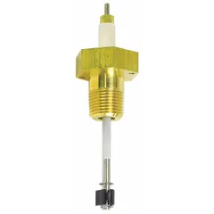 Remote probe for liquid level sensing in HVAC and industrial boiler systems. Detects conductive fluids to control pump operation, low-water cutoff, or alarm functions.