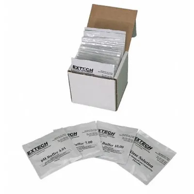 EXTECH Buffer Set - pH 4 - pH 7 - pH 10: Lab, 20 ct Volume, Liquid, 100% (weight) Concentration - pH Buffers