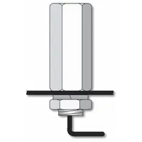 Metal screw-in mount adapter for attaching warning whip antennas to vehicles. Height of 1/2 in. Used in fleet and vehicle maintenance for secure mounting of safety lighting or communication equipment