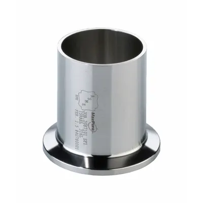 MAXCORE Sanitary Fitting Ferrule: Clamp Ferrule Long, 1/2 in OD Size - 316 Stainless Steel Sanitary Tube Fittings