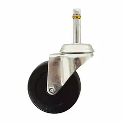 Swivel caster with stem mounting and no brake, featuring a silver frame. Compatible with Drive Medical part number 15801SD. Suitable for use on healthcare beds and similar medical equipment requiring smooth mobility and directional changes.
