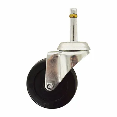 ALCO Stem Caster: Swivel, No Brake, Stem, Silver, Drive Medical - Casters for Healthcare Beds