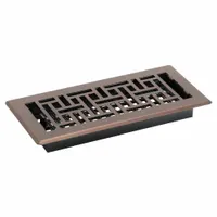 Floor Register: Floor, 11 1/2 in H, 5 1/2 in W, Decorative, Rubbed, Bronze, Steel Grille, One-Way (MPN AJH410-RB)