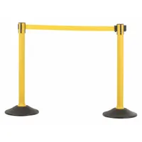 Barrier Post with Belt: 38 1/2 in Post Ht, 77 in Belt Lg, Yellow, 2 No. of Posts, No Pattern (MPN U2055YEL)