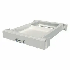 Steel cabinet apron frame with one drawer. Overall width 36 inches, depth 22 inches, height 4 inches. Used as a component in industrial workstations and tool storage systems for organizing tools, parts, or supplies.