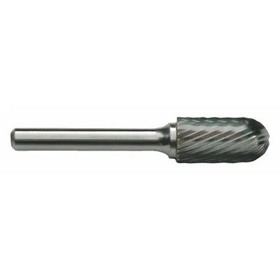 CLE-LINE Single-Cut Ball-Nosed Cylinder Bur, 1/2" x 1" Head, 1/4" Shank, SC-5L6 - Single-Cut Ball-Nosed Cylinder Burs
