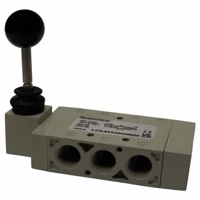 AVENTICS Manual Air Control Valve: L2, Lever, Four-Way / Three-Position, Open, Detent - Aventics L2 Series Manual Air Control Valves
