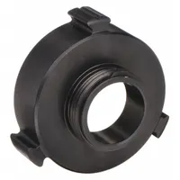 This aluminum rigid straight adapter features NH (National Hose) threads on both ends, with a 2-1/2 in female inlet and a 1 in male outlet. It is used to connect fire hoses to standpipes or hydrant outlets in fire protection systems where a size reduction is required