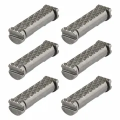 Replacement threading jaw inserts for use with MX FUEL™ pipe threading machines. Designed to grip and rotate pipe during threading operations. Pack of 6 provides spares for continuous work.